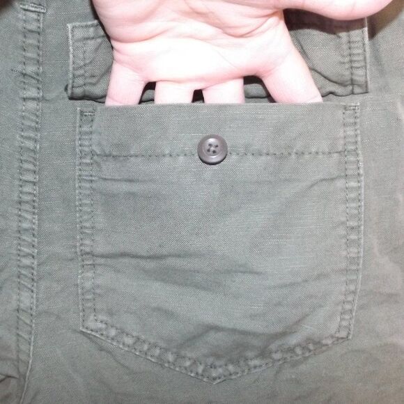 J.CREW Shorts, 00, Army green, Cut-offs, Zipper fly, 4 Pockets, Linen-cotton - Picture 4 of 12